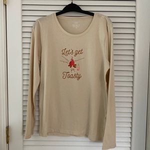 NWT J Crew Collectors “Let’s Get Toasty” Long Sleeve Tee. Medium